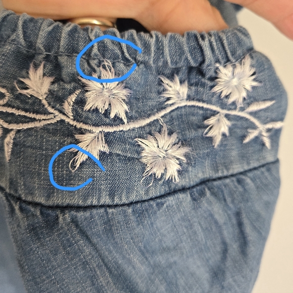 New Blue Tencel Ruffle Top - Picture 5 of 11